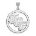 Sterling Silver Rhodium-plated LogoArt University of Central Florida U-C-F Extra Large Circle Pendant