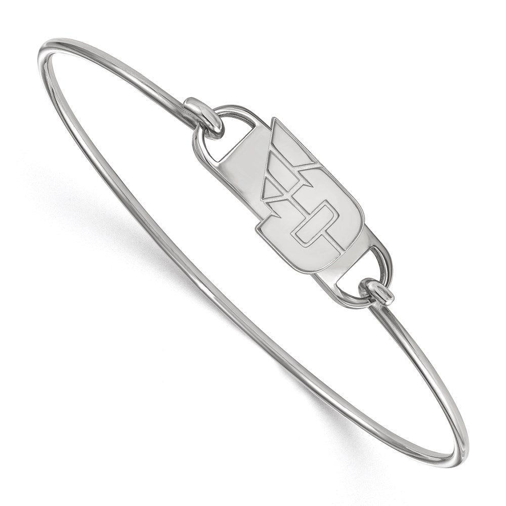 Sterling Silver Rhodium-plated LogoArt University of Dayton Small Center 7 inch Wire Bangle