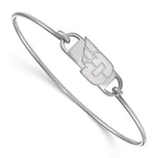 Sterling Silver Rhodium-plated LogoArt University of Dayton Small Center 7 inch Wire Bangle