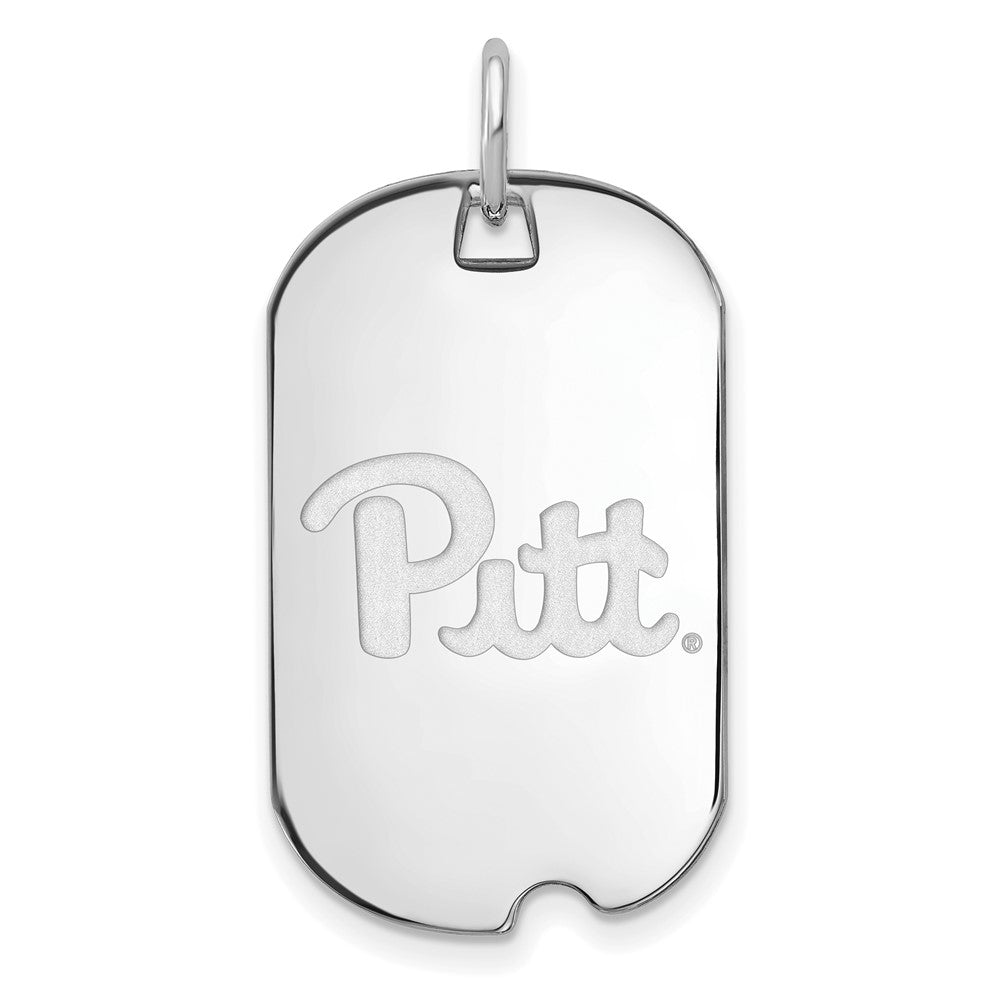 10k White Gold LogoArt University of Pittsburgh Small Dog Tag Pendant