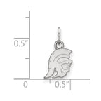 Sterling Silver Rhodium-plated University of Southern California Trojan Extra Small Pendant