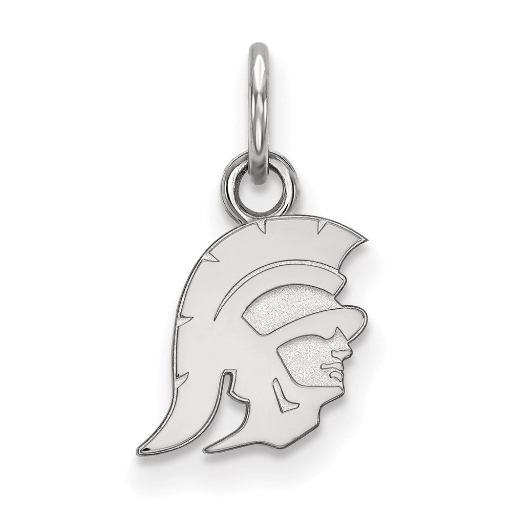 Sterling Silver Rhodium-plated University of Southern California Trojan Extra Small Pendant