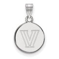10k White Gold LogoArt Villanova University Letter V Small Disc Pendant