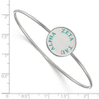 Sterling Silver Rh-plated LogoArt Zeta Tau Alpha Enameled Slip-on Bangle