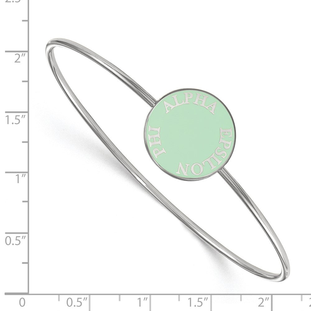 Sterling S. Rh-plated LogoArt Alpha Epsilon Phi Enameled Slip-on Bangle