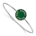 Sterling Silver Rh-plated LogoArt Alpha Sigma Tau Enameled Slip-on Bangle