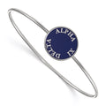 Sterling Silver Rh-plated LogoArt Alpha Xi Delta Enameled Slip-on Bangle