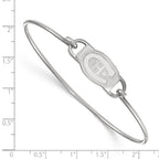 Sterling Silver Rhodium-plated NHL LogoArt Montreal Canadiens Small Center 7 inch Wire Bangle