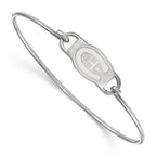 Sterling Silver Rhodium-plated NHL LogoArt Montreal Canadiens Small Center 7 inch Wire Bangle
