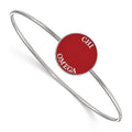 Sterling Silver Rh-plated LogoArt Chi Omega Enameled Slip-on Bangle