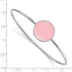 Sterling Silver Rh-plated LogoArt Delta Gamma Enameled Slip-on Bangle