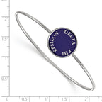 Sterling S. Rh-plated LogoArt Delta Phi Epsilon Enameled Slip-on Bangle