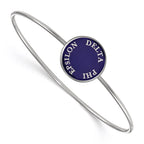 Sterling S. Rh-plated LogoArt Delta Phi Epsilon Enameled Slip-on Bangle