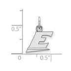 Sterling Silver Rhodium-plated LogoArt Eastern Kentucky University Letter E Extra Small Pendant