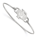 Sterling Silver Rhodium-plated LogoArt Florida State University F-S Small Center 7 inch Wire Bangle