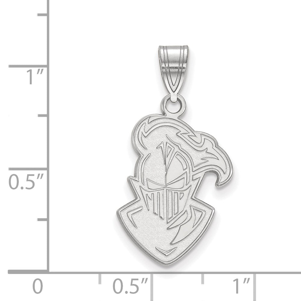 Sterling Silver Rhodium-plated LogoArt Furman University Paladin Large Pendant