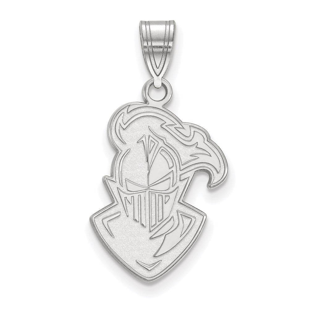 Sterling Silver Rhodium-plated LogoArt Furman University Paladin Large Pendant