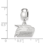 Sterling Silver Rhodium-plated LogoArt Georgia Southern University Eagle Extra Small Dangle Bead Charm