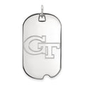 10k White Gold LogoArt Georgia Institute of Technology G-T Large Dog Tag Pendant