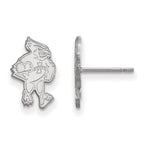 14k White Gold LogoArt Iowa State University Cardinal Small Post Earrings