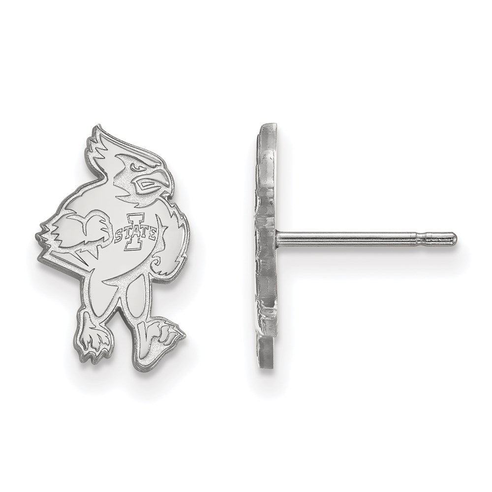 14k White Gold LogoArt Iowa State University Cardinal Small Post Earrings