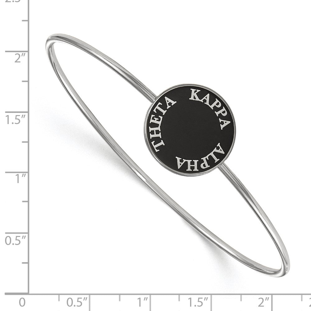 Sterling S. Rh-plated LogoArt Kappa Alpha Theta Enameled Slip-on Bangle