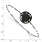 Sterling S. Rh-plated LogoArt Kappa Alpha Theta Enameled Slip-on Bangle