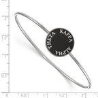 Sterling S. Rh-plated LogoArt Kappa Alpha Theta Enameled Slip-on Bangle