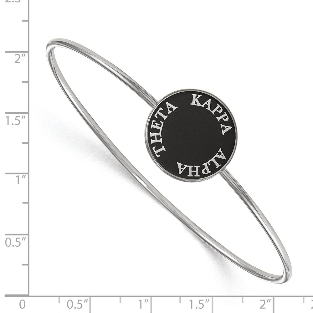 Sterling S. Rh-plated LogoArt Kappa Alpha Theta Enameled Slip-on Bangle