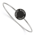 Sterling S. Rh-plated LogoArt Kappa Alpha Theta Enameled Slip-on Bangle