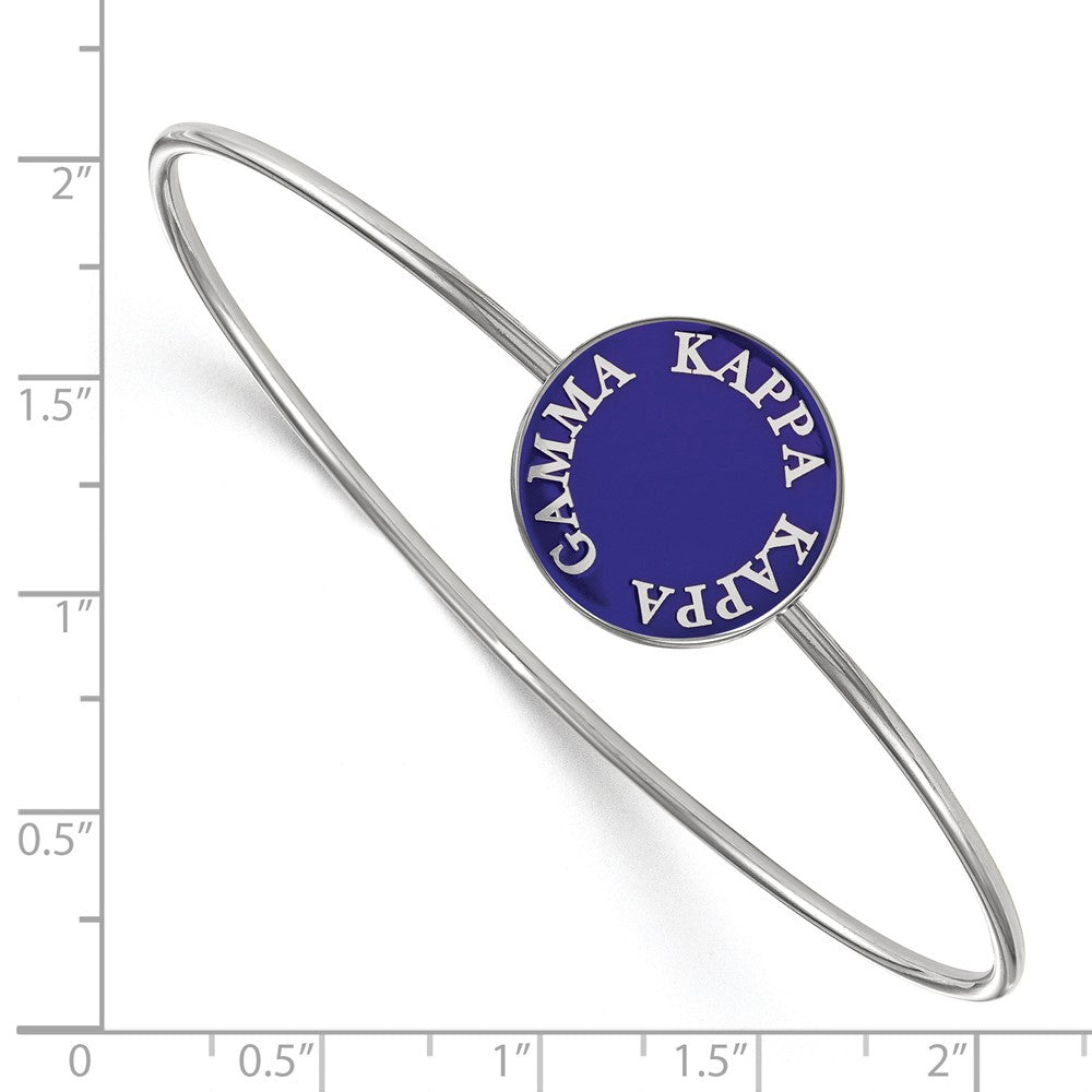 Sterling S. Rh-plated LogoArt Kappa Kappa Gamma Enameled Slip-on Bangle