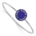 Sterling S. Rh-plated LogoArt Kappa Kappa Gamma Enameled Slip-on Bangle