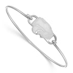 Sterling Silver Rhodium-plated LogoArt Kansas State University Wildcat Small Center 7 inch Wire Bangle