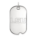 10k White Gold LogoArt Louisiana State University L-S-U Large Dog Tag Pendant