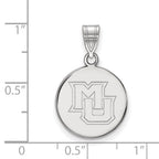 Sterling Silver Rhodium-plated LogoArt Marquette University M-U Medium Disc Pendant