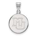 Sterling Silver Rhodium-plated LogoArt Marquette University M-U Medium Disc Pendant