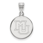 Sterling Silver Rhodium-plated LogoArt Marquette University M-U Medium Disc Pendant
