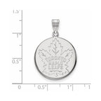 Sterling Silver Rhodium-plated NHL LogoArt Toronto Maple Leafs Large Disc Pendant
