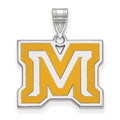 Sterling Silver Rhodium-plated LogoArt Montana State University Letter M Medium Enameled Pendant