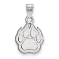 Sterling Silver Rhodium-plated LogoArt Northern Illinois University Paw Small Pendant