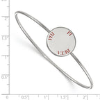Sterling Silver Rh-plated LogoArt Pi Beta Phi Enameled Slip-on Bangle