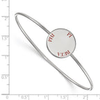 Sterling Silver Rh-plated LogoArt Pi Beta Phi Enameled Slip-on Bangle