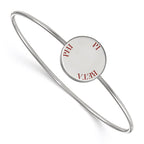 Sterling Silver Rh-plated LogoArt Pi Beta Phi Enameled Slip-on Bangle