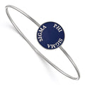 Sterling Silver Rh-plated LogoArt Phi Sigma Sigma Enameled Slip-on Bangle