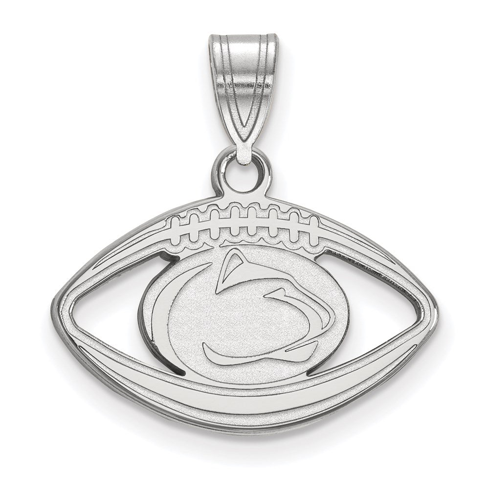 Sterling Silver Rhodium-plated LogoArt Penn State University Lion Football Pendant