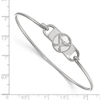 Sterling Silver Rhodium-plated NHL LogoArt Buffalo Sabres Small Center 7 inch Wire Bangle