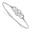 Sterling Silver Rhodium-plated NHL LogoArt Buffalo Sabres Small Center 7 inch Wire Bangle