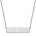 Sterling Silver Rhodium-plated NHL LogoArt Ottawa Senators Small Bar 18 inch Necklace