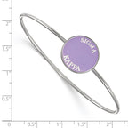 Sterling Silver Rh-plated LogoArt Sigma Kappa Enameled Slip-on Bangle