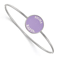 Sterling Silver Rh-plated LogoArt Sigma Kappa Enameled Slip-on Bangle